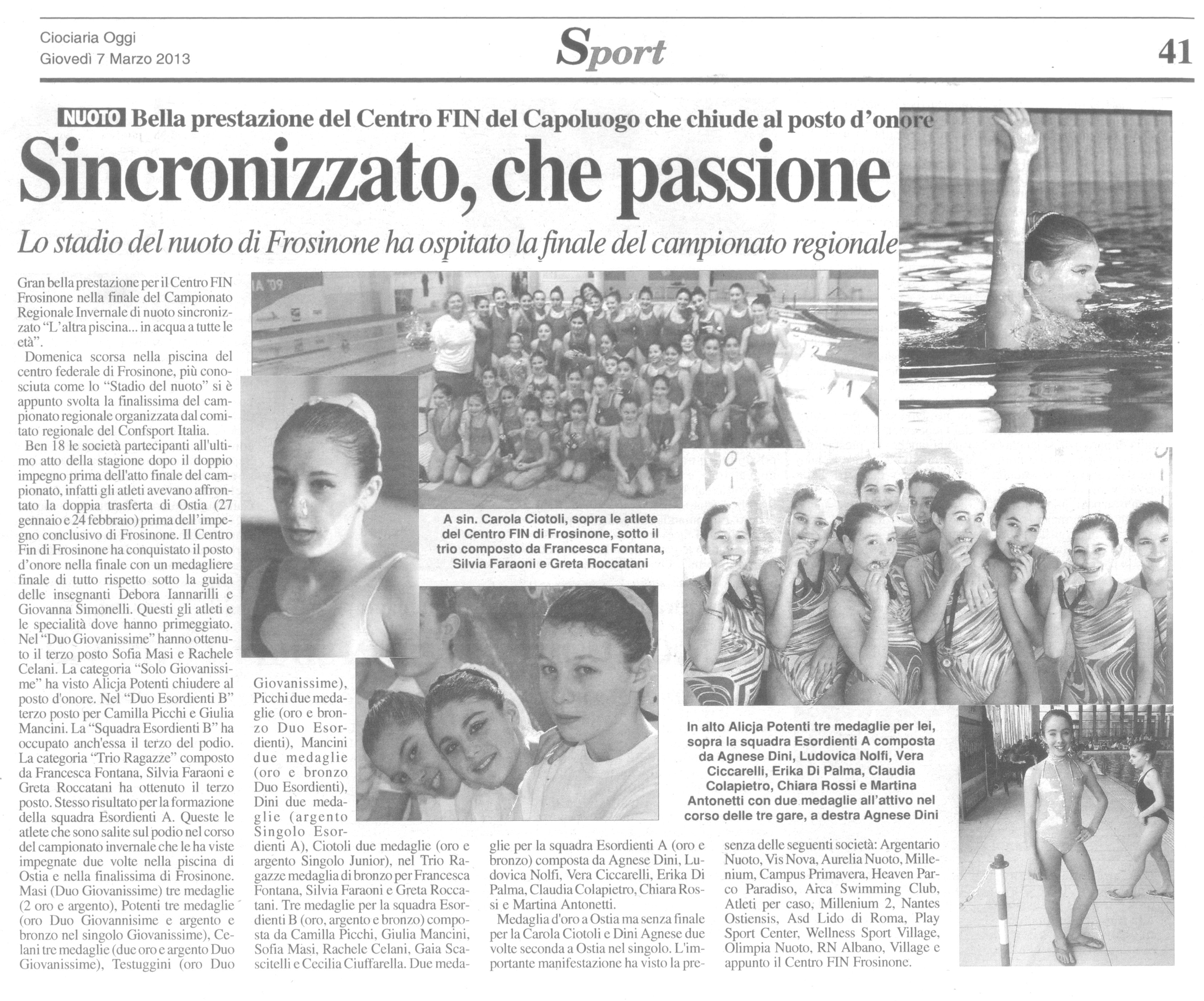 Ciociaria Oggi del 07.03.2013